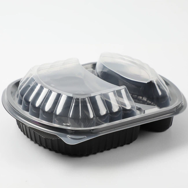 Пластиковая ланч-коробка с куполом с разделителями